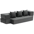 Folding Sofa Bed, 3-in-1 Foldable Couch Bed With 3 Pillows And Washable Cover, 25D High Density Memory Foam Convertible Sleeper Chair Bed, Futon Couch For Living Room, Bedroom, Dark Grey(Twin)