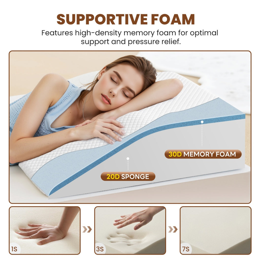 Wedge Pillow, Body Pillow , White& Grey